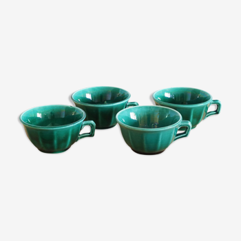 Ensemble de 4 tasses vertes années 60