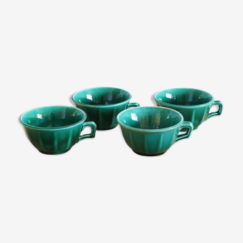 Set of 4 green cups 60s
