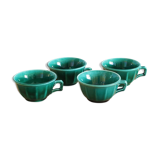 Set of 4 green cups 60s
