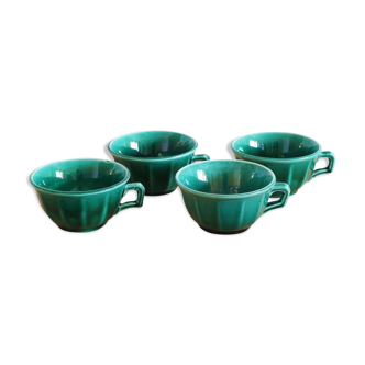 Set of 4 green cups 60s