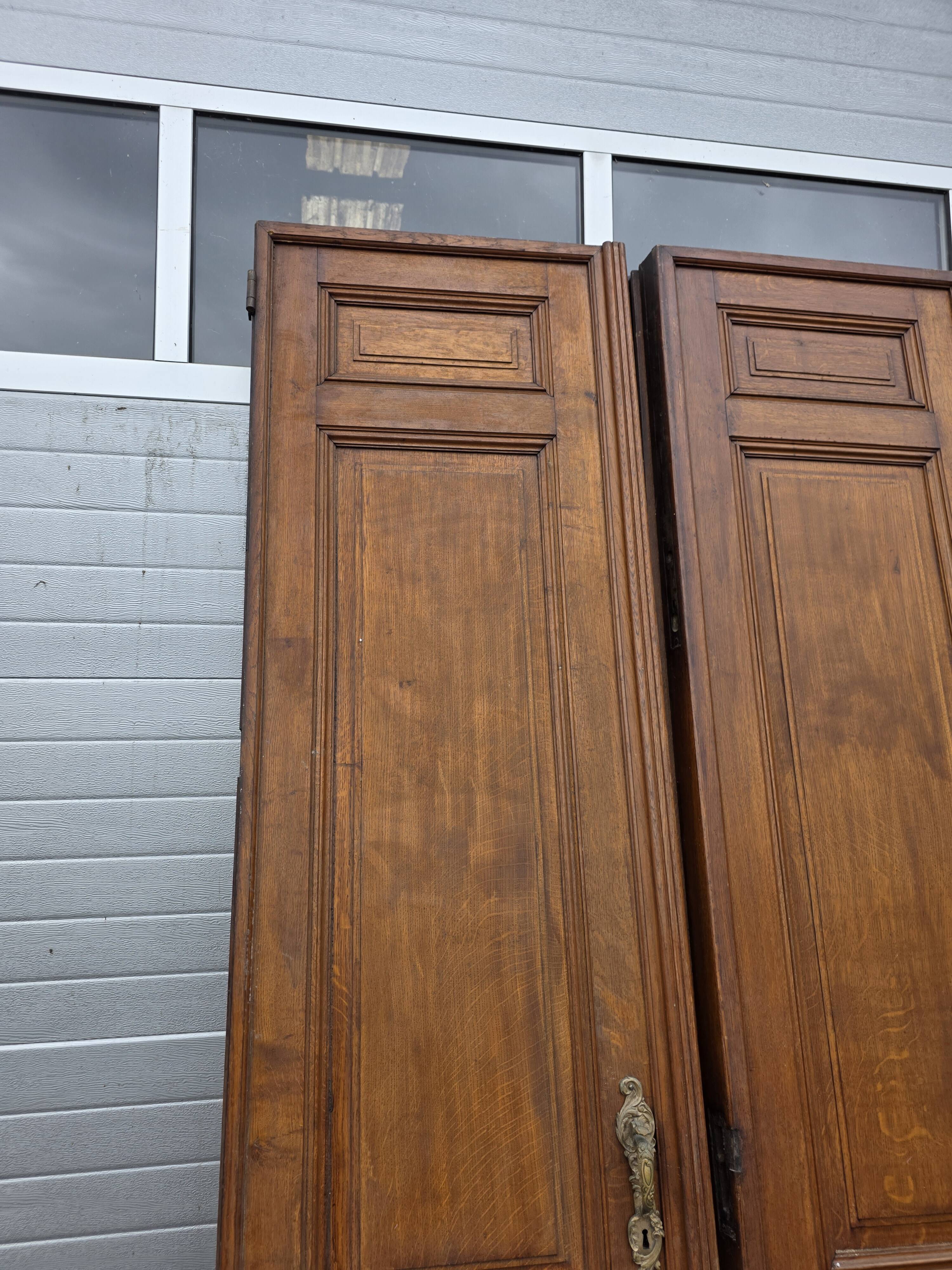 6 solid oak partition doors, 277cm in height (exceptional model)