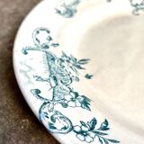 Round blue ironstone dish