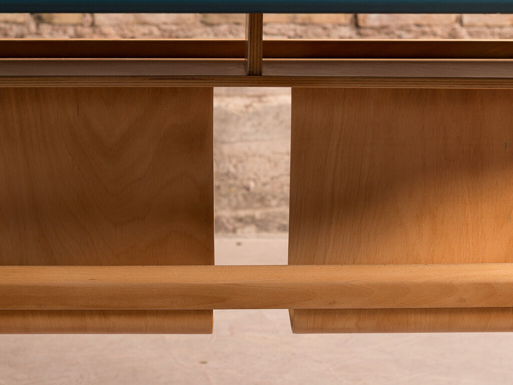 Casala double office in solid beech renovated and restyled, circa 1960