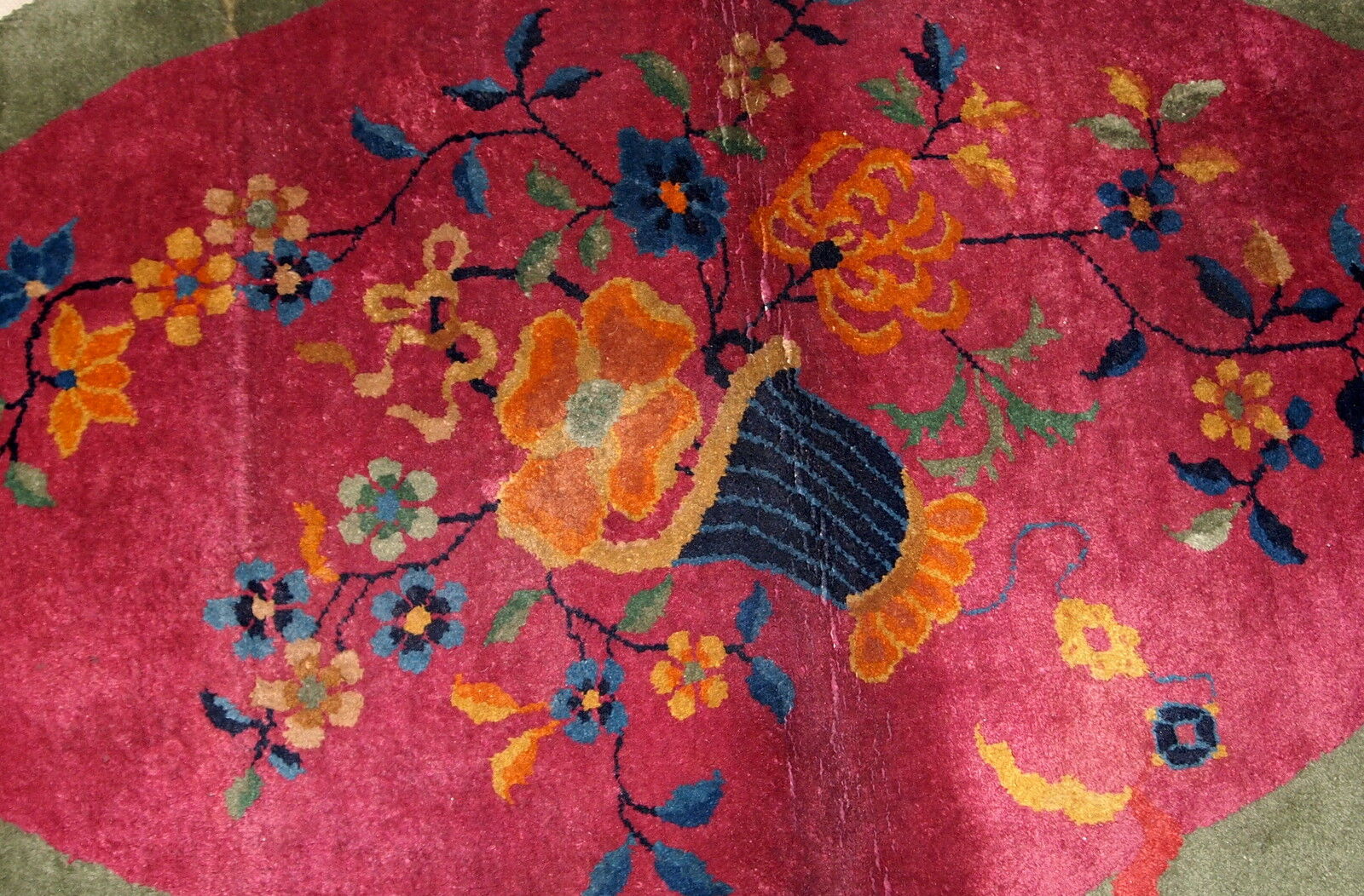 Former carpet oval chinese 89x 150cm, 1920