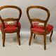 Pair of Louis Philippe walnut chairs, petit point tapestry