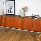 Scandinavian teak and metal row