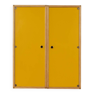 Flötotto profile system, 1970s, two-piece, yellow HPL, beech frame