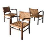 Modernist Bauhaus Rope Armchairs by Erich Dieckmann, Germany, 1930s, Set of 3