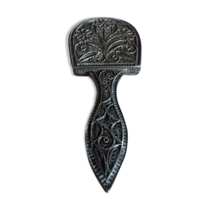 Miroir ancien en filigrane d'argent