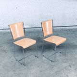 Set of Postmodern Italian Design Leather Dining Chairs by Segis, 1990s