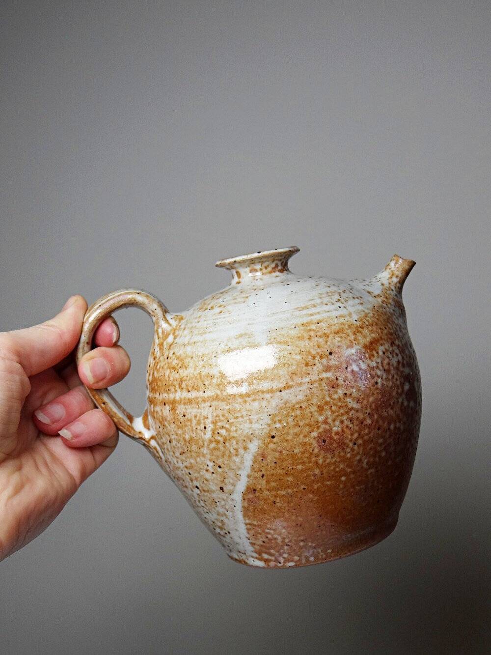 Petite cruche chevrette grès émaillé artisanal vintage 60-80