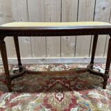 Louis XV style curved upholstered piano bench