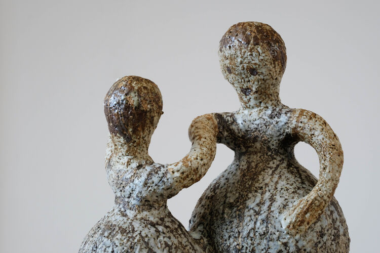 Sculpture "les danseuses"  en céramique des années 70
