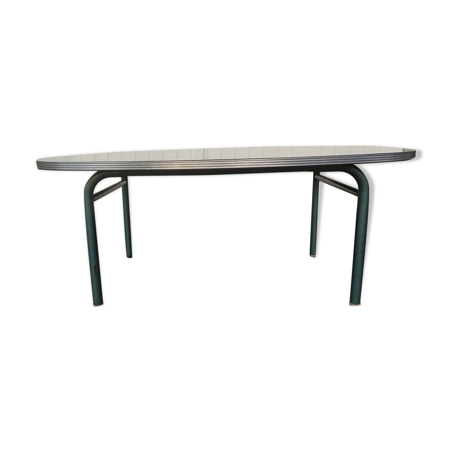 60s school table in water-green formica ideal for coffee table