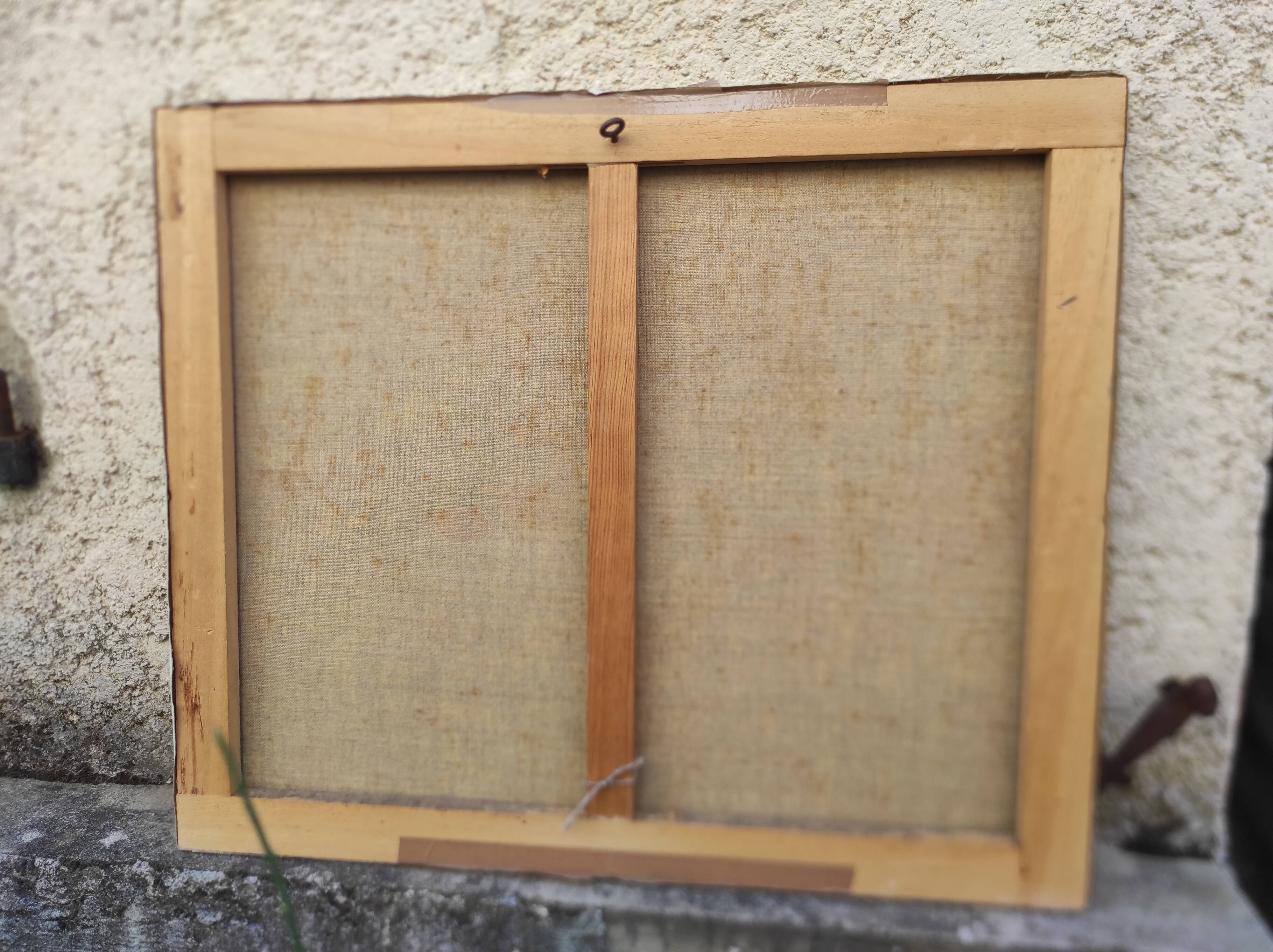 French vintage oil painting landscape, signed A&C Pradel, 1993