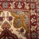 Fine Turkish Hereke silk rug 37x55 cm vintage ivory floral medallion 2540