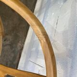 2 teak and rope dining chairs