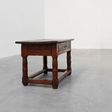 Oak hand-carved side table in wabi wabi style, Spain, 17th Century