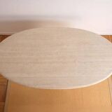 Oblong travertine dining table