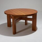 Extendable elm table, Maison Regain 1980s