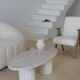 Calypso oval coffee table - natural travertine