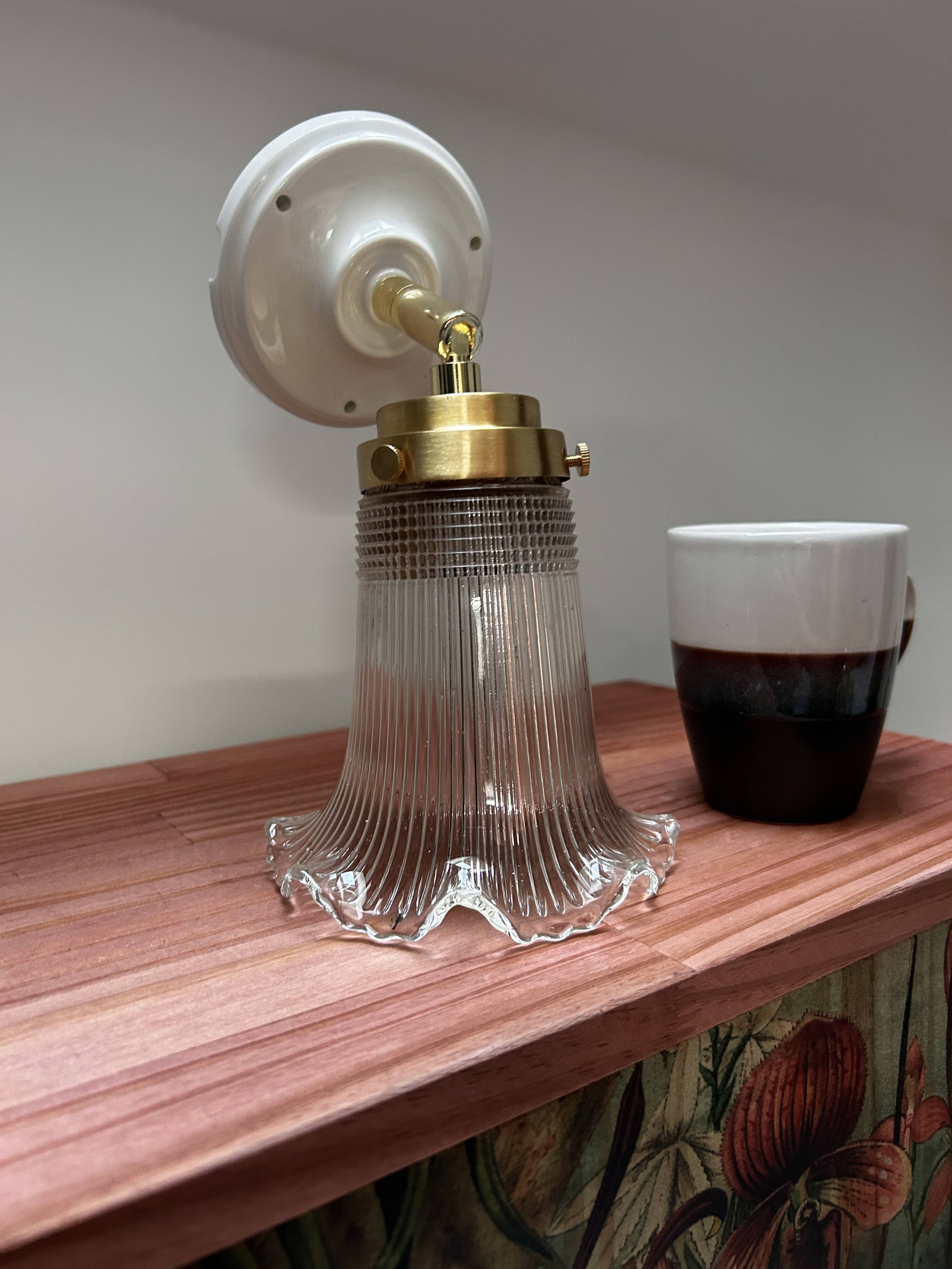 Old vintage holophane tulip wall light