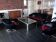 Egg sofa from the 60s in black skai and red seat in velvet fabric