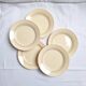 Vintage cream, orange and blue dinner plates.