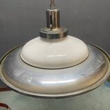 Space Age Chrome Pendant Lamp attributed to Gino Sarfatti, 1950s