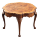 Vintage Figured Burr Walnut Pie Crust Coffee Table, 1920s
