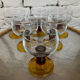 Series of 6 vintage stemmed glasses from the 70s