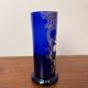 Antique Legras vase – Cobalt blue glass with floral gold enamel – Art Nouveau