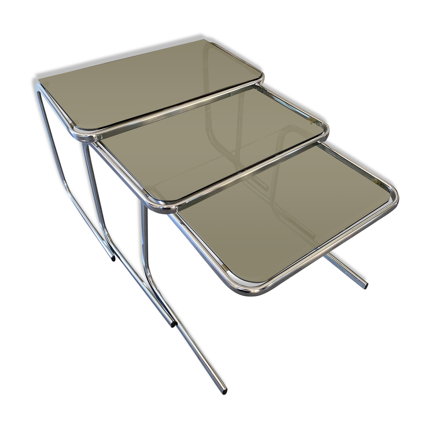 Chrome trundle tables