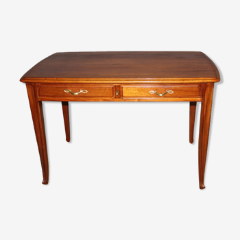Flat Art Nouveau mahogany desk