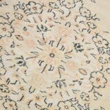 6x10 Large Cream & Black Oriental Vintage Rug, 192x307Cm