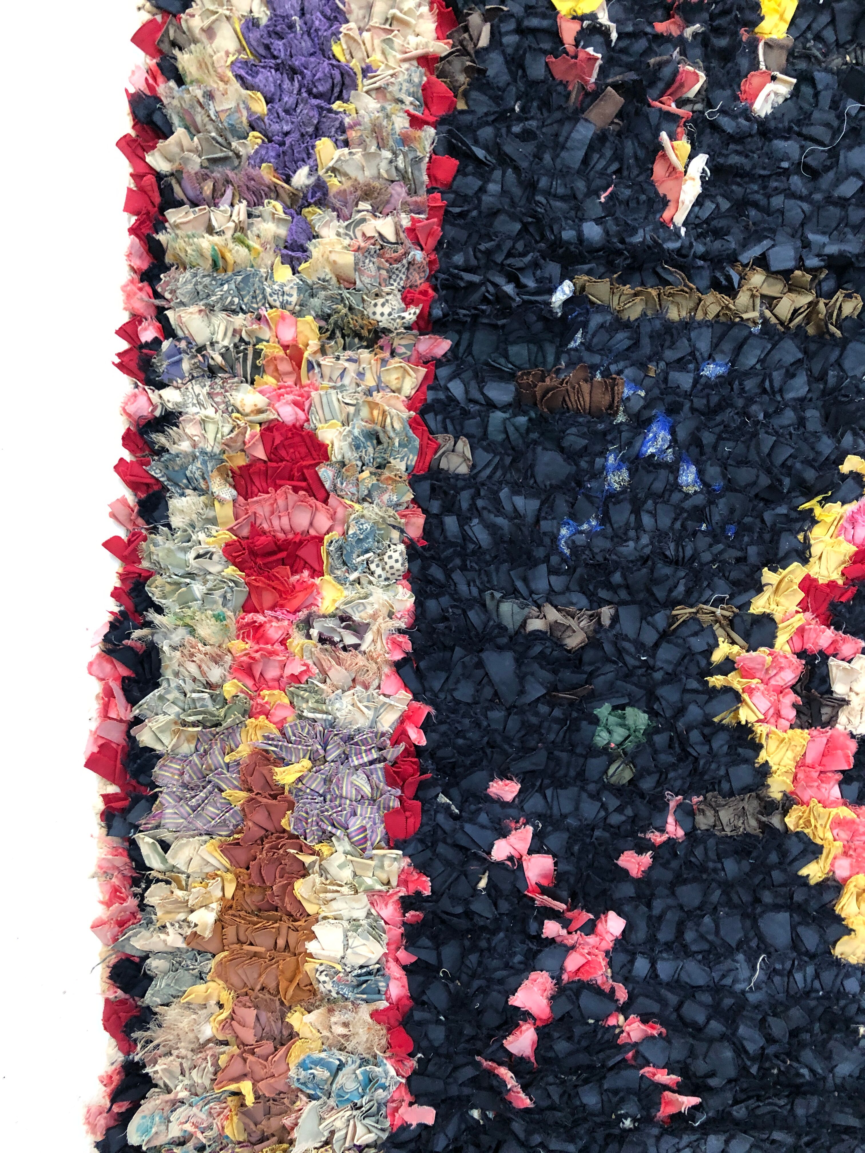 Moroccan Berber carpet Old Boucherouite 2,31x1.11m