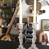 Pair of crystal candlesticks