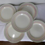 5 flat plates from Gien, Jeannino model 211205