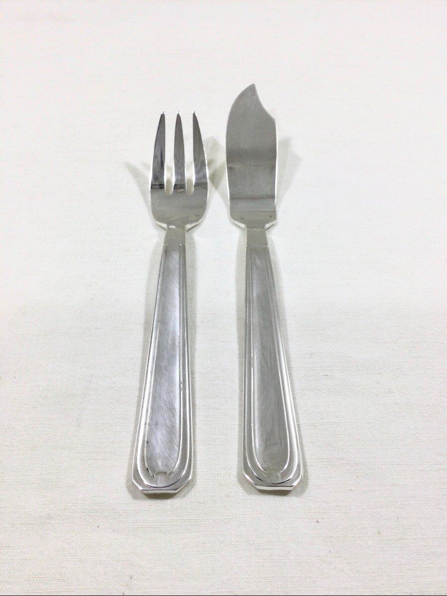 12 art deco fish cutlery