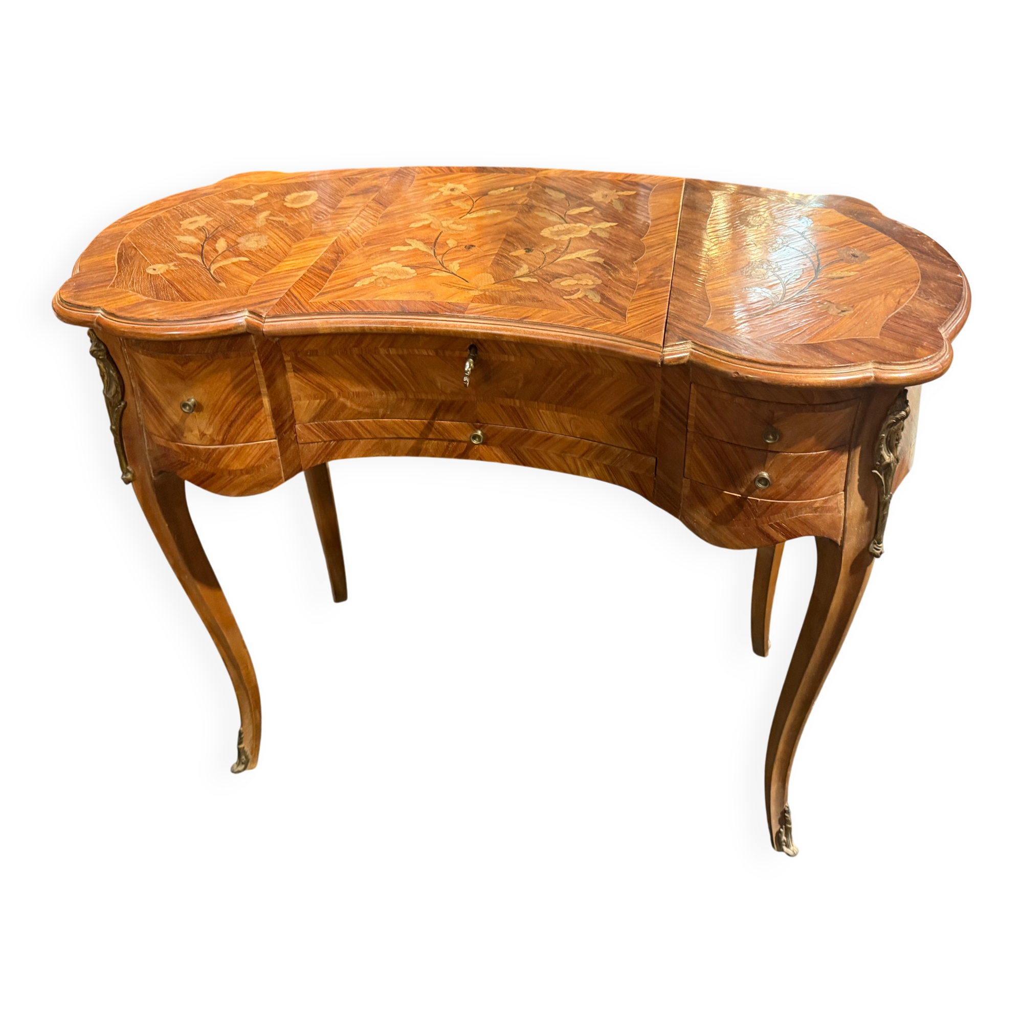 Coiffeuse marqueté en forme de rognon