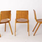 Set of 6 Wilkhahn Stackable Chairs – Beech Wood – Germany 1970s – Vintage
