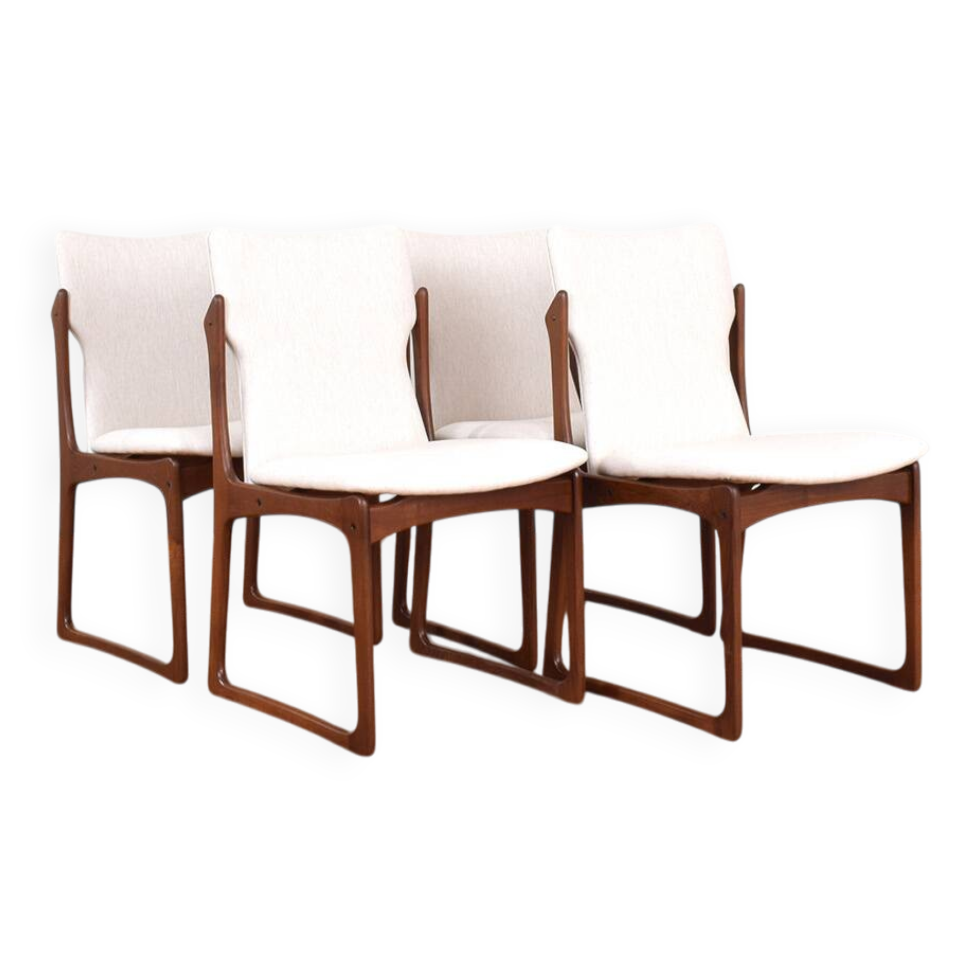 Chaises de salle à manger en teck danois du milieu du siècle de Vamdrup, années 1960, lot de 4