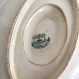 Opaque ironstone sauce boat "Bouquets of roses" from Gien