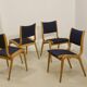 Set of 4 Scandinavian design chairs curved wood from the 60s. Ref JADOU