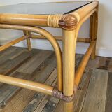 Tabb bo the vintage rattan and smoked glass bass