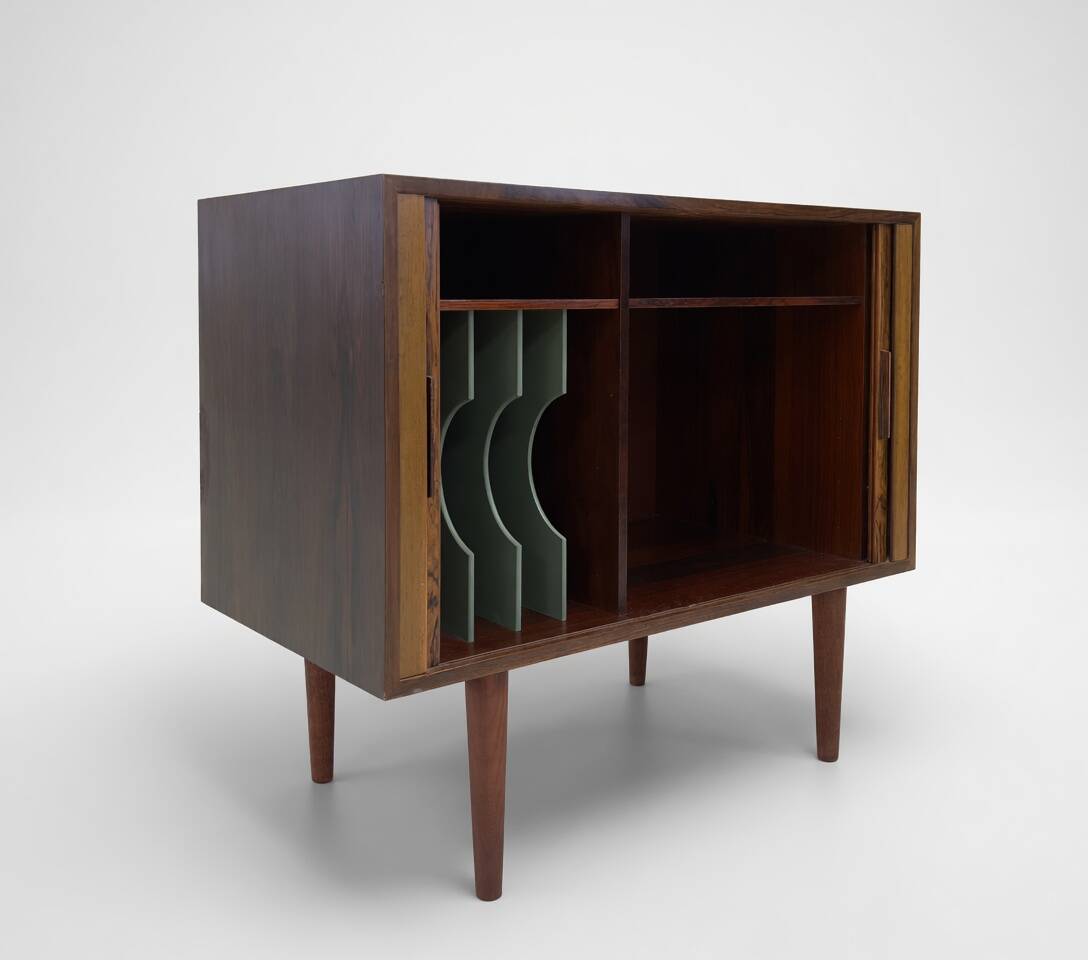 Rosewood Tambour Cabinet By Kai Kristiansen For Feldballes
