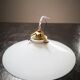 Ancienne suspension baladeuse en opaline blanche art déco 1930 ø 24.5 cm