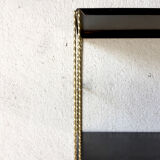 Étagère murale string avec panière dorée