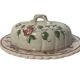 Nevers, cheese dome or butter dish in flowered earthenware, early 20th century