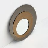 Miroir mural rond en Metalvetro Galvorame aux tons marron